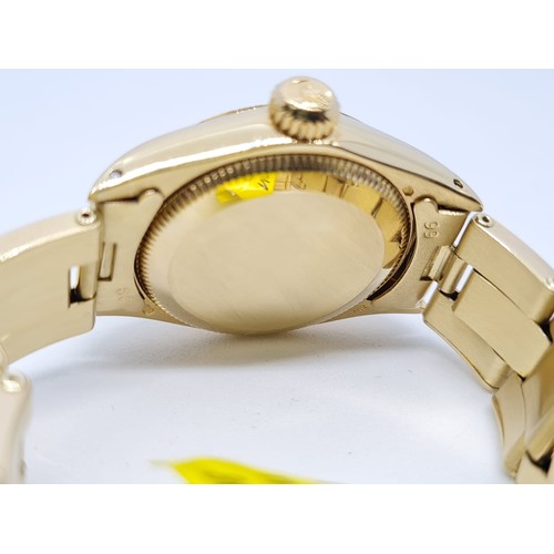 45 - Rolex 14ct All Gold Ladies Watch Factory Dial White. 1980 Model. 26mm diameter. Come with box, no pa... 