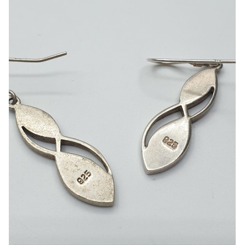 348 - Sterling Silver with Mother Of Pearl set drop earrings