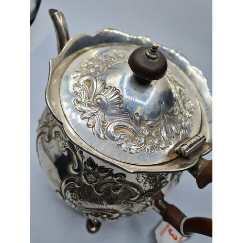 30 - An Ornate Silver Teapot with clear London Hallmark 1920,  766g weight and 15cm tall