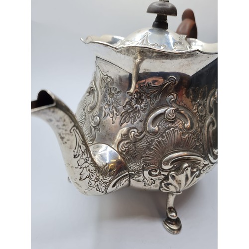 30 - An Ornate Silver Teapot with clear London Hallmark 1920,  766g weight and 15cm tall