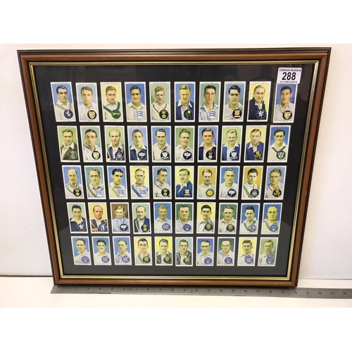 537 - 50 Framed Cigarette Cards of 1950's Cricket Players with Info on Reverse Side, 36x52cms.