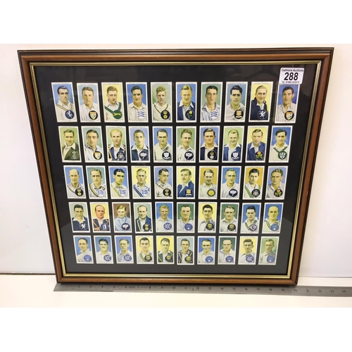 537 - 50 Framed Cigarette Cards of 1950's Cricket Players with Info on Reverse Side, 36x52cms.