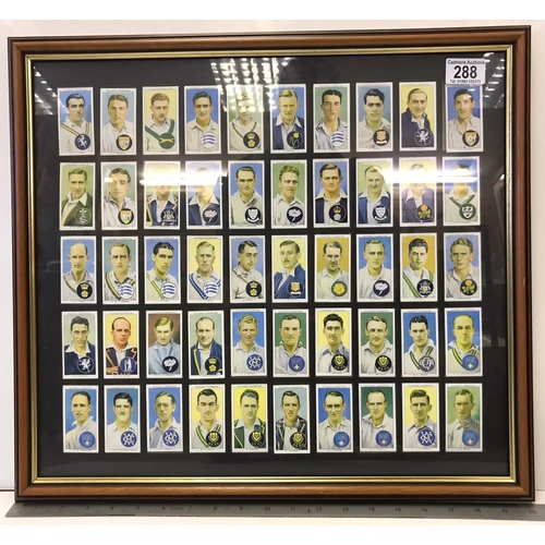 537 - 50 Framed Cigarette Cards of 1950's Cricket Players with Info on Reverse Side, 36x52cms.