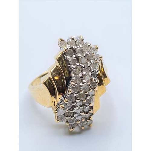 603 - A 10ct gold dress ring with diamonds, weight 6.8g & size Q