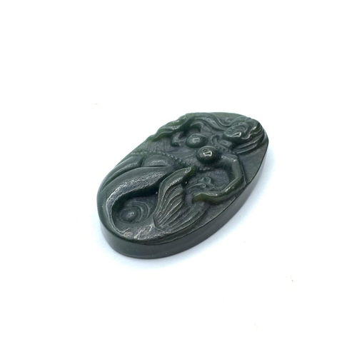 136 - Very early carved Chinese jade mermaid pendant, 26.5g weight and 5cm long approx