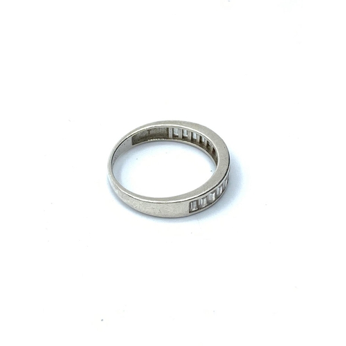 146 - Silver and Zirconia Ring in half eternity form, 925 Silver, Size T, In Presentation Box