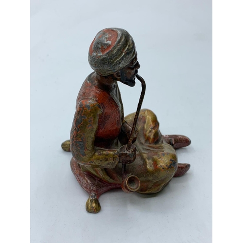 94 - A vintage Austrian cold painted bronze Arabic figure , 388g weight and 7.5cm tall