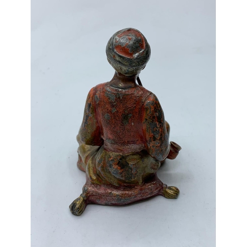 94 - A vintage Austrian cold painted bronze Arabic figure , 388g weight and 7.5cm tall