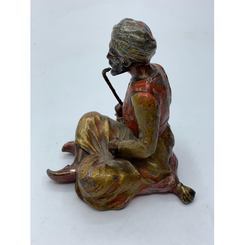 94 - A vintage Austrian cold painted bronze Arabic figure , 388g weight and 7.5cm tall