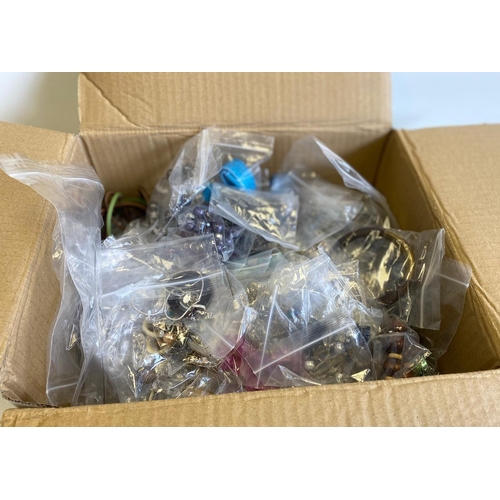 388 - Box of 100 plus items of COSTUME JEWELLERY.  Includes bracelets, necklaces, bangles, rings. Most ite... 