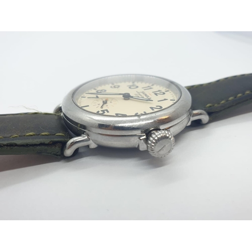 152 - SHINOLA ARGONITE 1069 DETROIT STEEL STRAP WATCH ( STRAP NEEDS A NEW BUCKLE ) NEW BATTERY FITTED RECE... 