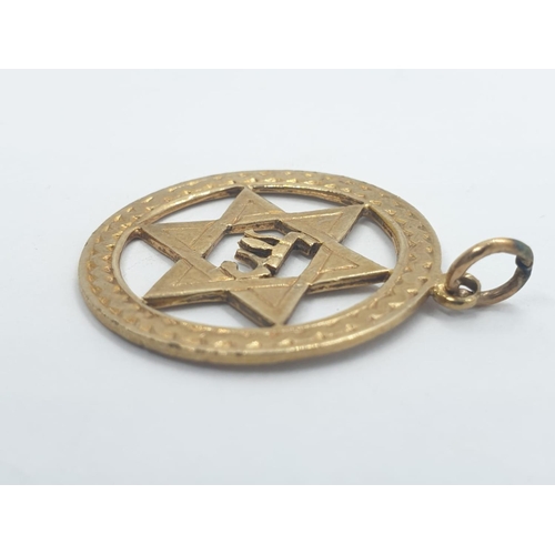 234 - Antique 9ct gold star of David pendant, weight 2.6g