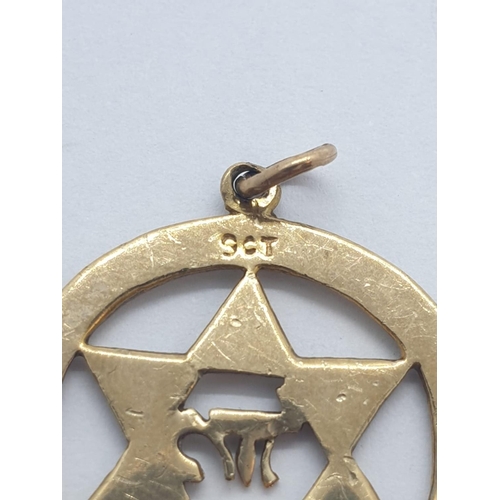 234 - Antique 9ct gold star of David pendant, weight 2.6g