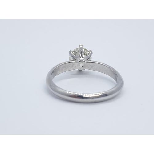 24 - 18CT W/G WITH 1CT DIAMOND SOLITAIRE RING 6 CLAW SETTING (VS2), WEIGHT 3.4G AND SIZE L