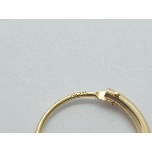 278 - 9CT Y/G SMALL HOOP EARRINGS