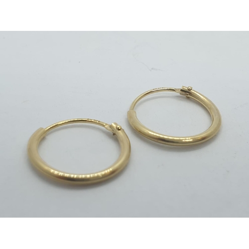 278 - 9CT Y/G SMALL HOOP EARRINGS