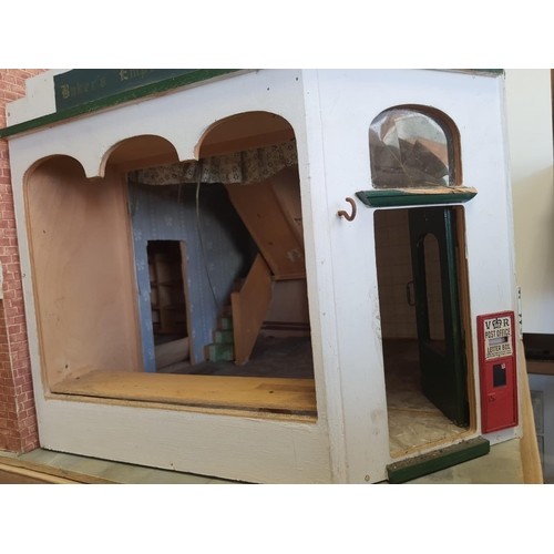 91 - Dolls house 62cm high, 60cm wide and 29cm deep with opening front and rood plus a large amount of do... 