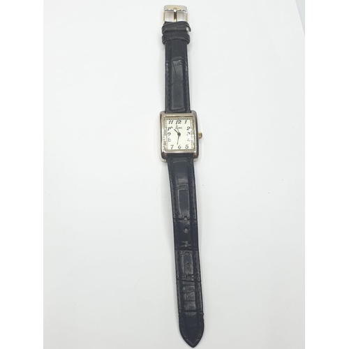 312 - Gentleman's wristwatch by LIMIT. Having square cream face and black 'crocodile' strap. Quartz moveme... 