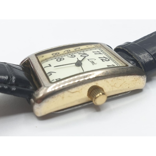 312 - Gentleman's wristwatch by LIMIT. Having square cream face and black 'crocodile' strap. Quartz moveme... 