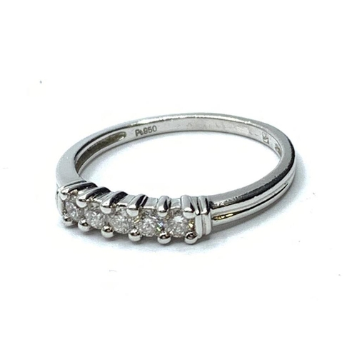 275 - Platinum & Diamond (Circa 0.4ct) Ring, Size N