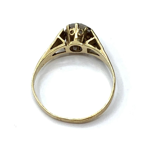 409 - Vintage Ladies 9 Carat Yellow Gold and White Stone Ring, Size P.