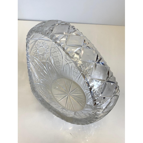 419 - Cut Glass Crystal Basket.