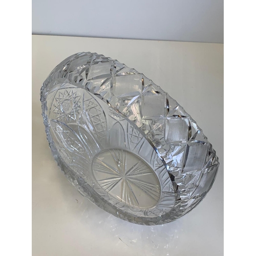 419 - Cut Glass Crystal Basket.