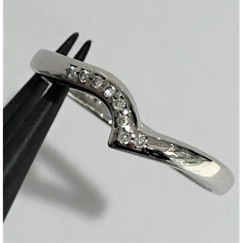 596 - 9k white gold with diamonds 0.09cts; 1.9g; size P; match to ECN 800