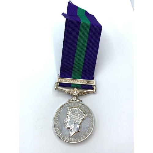 591 - Palestine Medal 45-48 with Ribbon, Awarded to Gunner J. Verity of the Royal Artillery Original Medal... 