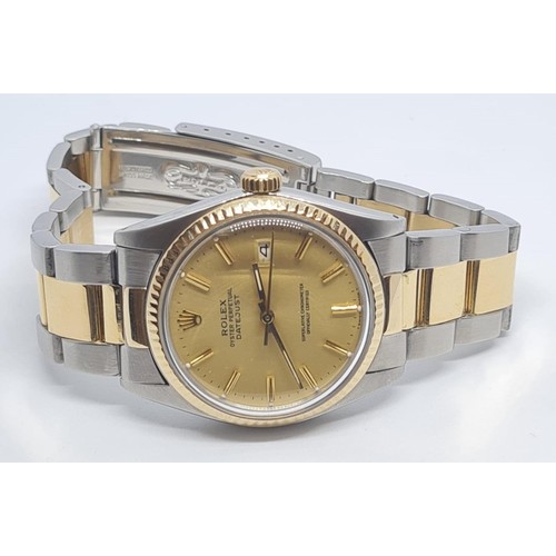 1 - Gents Rolex Date Just Oyster Perpetual watch with Gold Face 36mm, no box/papers in working order and... 