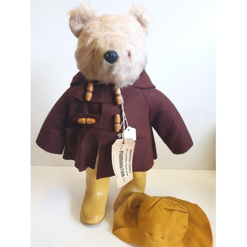 174 - Original PADDINGTON BEAR 52cm tall with the yellow dunlop wellington boots, all handmade by Gabriell... 