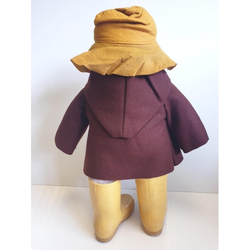 174 - Original PADDINGTON BEAR 52cm tall with the yellow dunlop wellington boots, all handmade by Gabriell... 