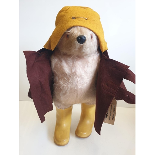 174 - Original PADDINGTON BEAR 52cm tall with the yellow dunlop wellington boots, all handmade by Gabriell... 