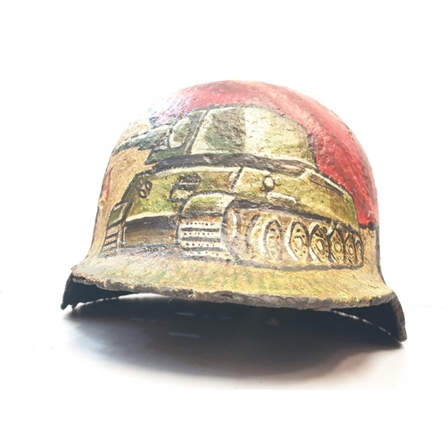 12 - WW2 Eastern Front Relic German M40 Helmet with post War memorial painting