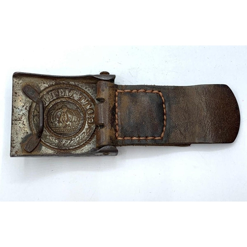 121 - WW1 Imperial German buckle leather tab dated 1917 (no prongs)