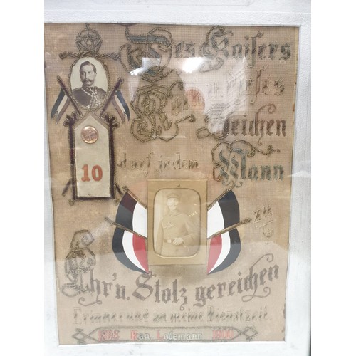 178 - WW1 Imperial German framed service memorial