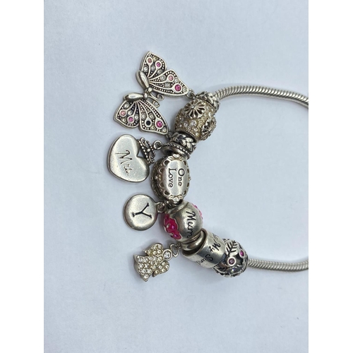 57 - Pandora style silver BRACELET.