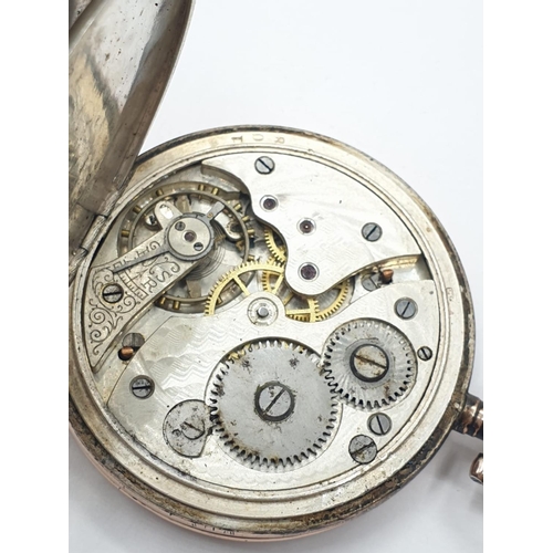 29 - Onoto Silver and 9ct gold engraved POCKET WATCH.