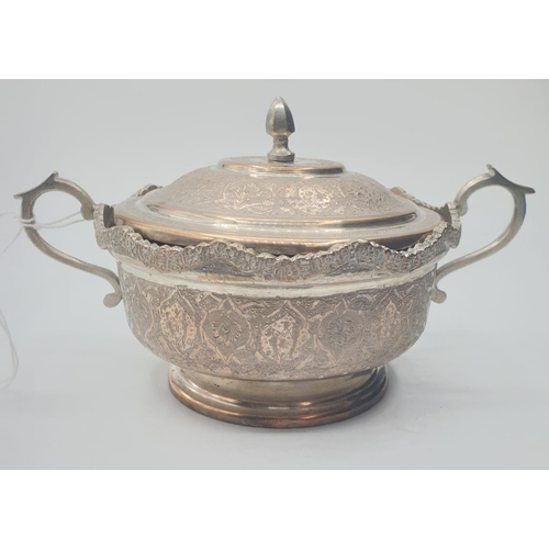 46 - Persian Silver SUGAR BOWL.  278g