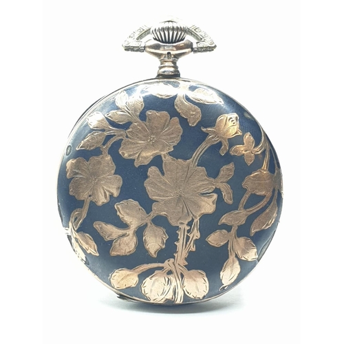 47 - Gold and Silver Lohengun POCKET WATCH.  c1900  No glass.  FWO.