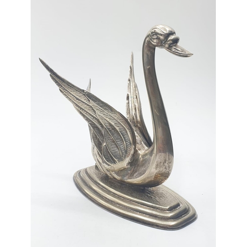 49 - Silver BRANDY WARMER in the form of a swan.  290g