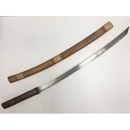 36 - Japanese Army issue SAMURAI SWORD  c 1940 with original wooden taped scabbard.   A/F