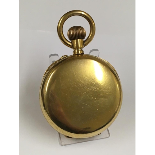 83 - Antique large heavy gilt Goliath POCKET WATCH. 65mm case.   It  sets, winds and ticks but comes with... 