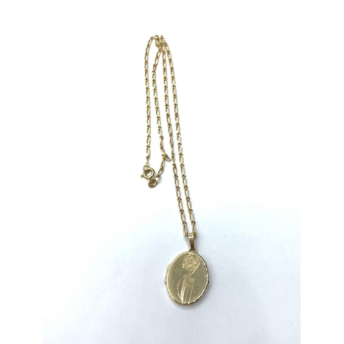 62 - 9CT YELLOW GOLD OVAL LOCKET AND CHAIN