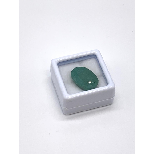 826 - 11.60ct Oval Colour Enhanced Emerald Gemstone GLI certified