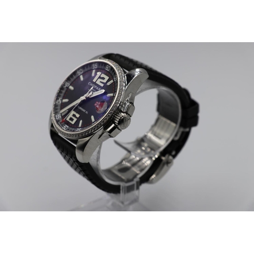 1 - Chopard Gran Turismo XI watch with diamond bezel Skeleton back with box and papers, in good working ... 