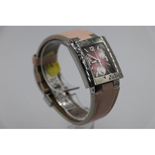 63 - Christian Dior watch rectangular face and scattered diamond bezel all original, no box/papers , good... 