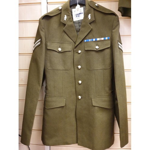 817 - British Army Corporal's Dress Jacket. Having Full Set of Stripes and Buttons with Metal Insignia Bad... 