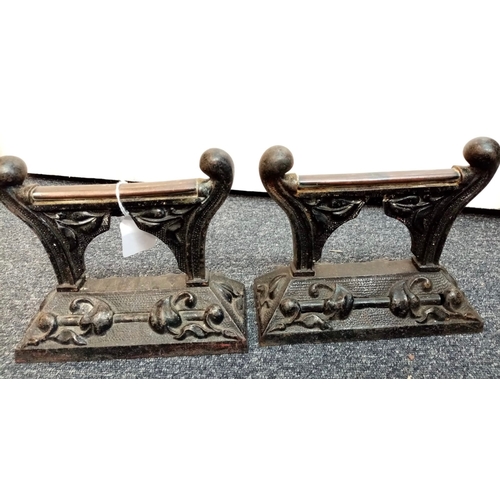 823 - Pair of Victorian boot scraper door stops (2)