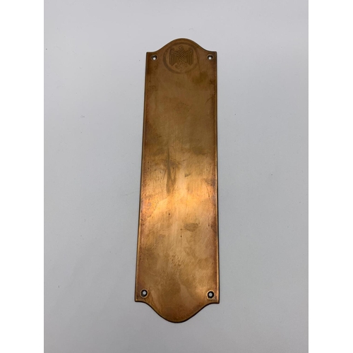 115 - 3rd Reich Brass Door Finger Plate. This would been on the door of a Government Building